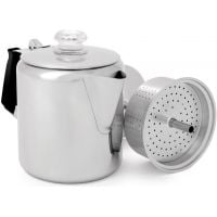 GSI Outdoors Glacier Stainless Percolator With Silicon Handle, 6 Tasses