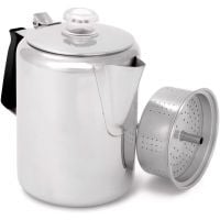 GSI Outdoors Glacier Stainless Percolator With Silicon Handle, 9 Tasses
