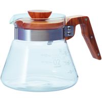 Hario V60 Glass Coffee Dripper Size 02 With Olive Wood Base - Pour Over Coffee Brewer For 1-4 Cups