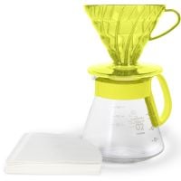 Hario V60 Dripper & Server Set Taille 02, Sunflower Yellow