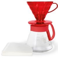 Hario V60 Dripper & Server Set Taille 02, Desert Red