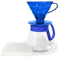 Hario V60 Dripper & Server Set Taille 02, Bleu Océan
