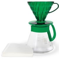 Hario V60 Dripper & Server Set Taille 02, Vert Bambou