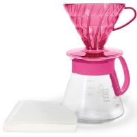 Hario V60 Dripper & Server Set Taille 02, Rose flamant