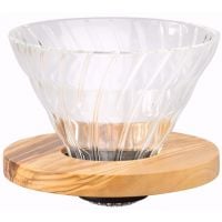Hario Olive Wood V60 01 cafetera de goteo en vidrio