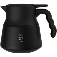 Hario V60 Insulated Stainless Steel Server PLUS, 02 600 ml, negro