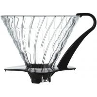 Hario V60-03 cafetera de goteo de vidrio, negra
