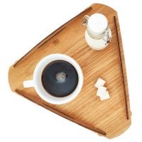 KOLO Design x Crema - Bandeja Triangular de Madera, Roble