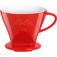 Melitta cone de filtre en porcelaine 1x4, rouge