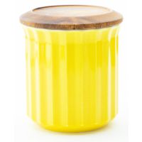 Origami Canister pot en céramique, jaune