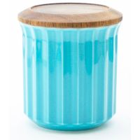 Origami Canister pot en céramique, turquoise