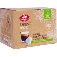 Saquella Espresso Deciso Compostable Nespresso-Compatible Coffee Capsules 50 pcs