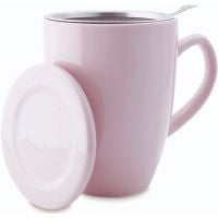 Shamila taza de té con filtro y tapa 350 ml, rosa