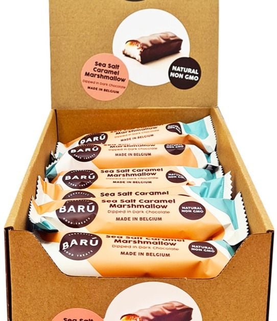 Barú Dark Chocolate Sea Salt & Caramel Marshmallow Bar 30 g Box 18