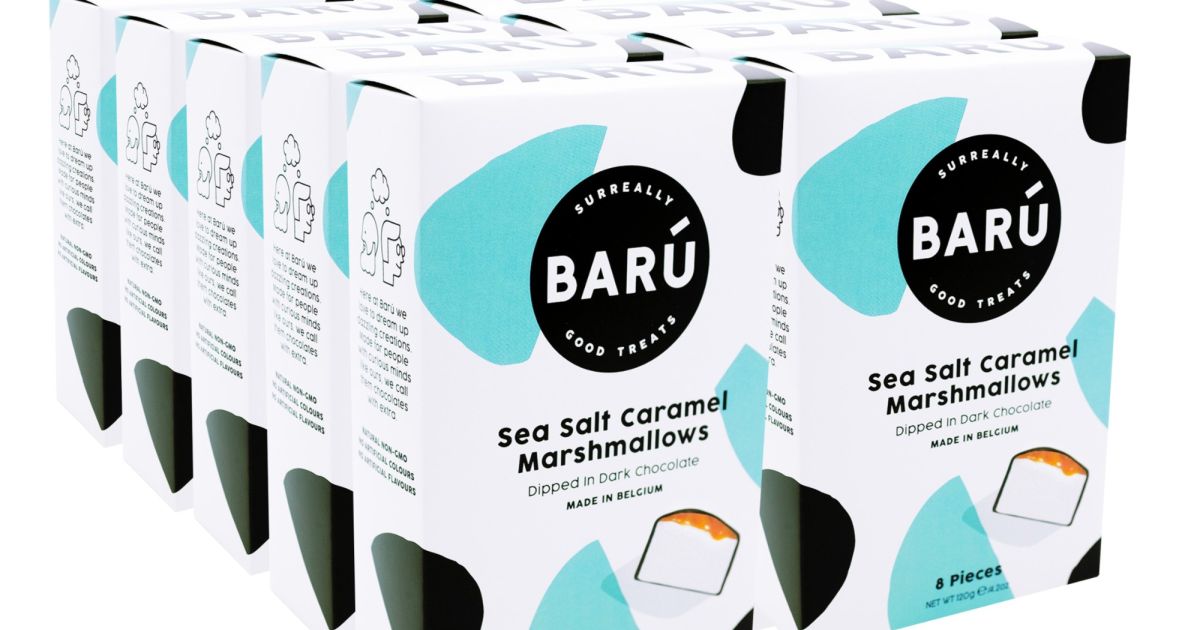 Barú Marshmallows Dark Chocolate, Sea Salt & Caramel 120 g Crema