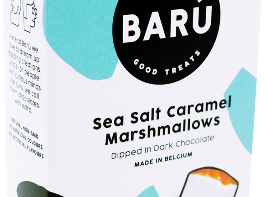 Barú Marshmallows Dark Chocolate, Sea Salt & Caramel 120 g Crema