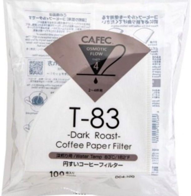 トウフページ CAFEC Dark Roast T-83 Coffee Paper Filter 4 Cup, 100 pcs - Crema