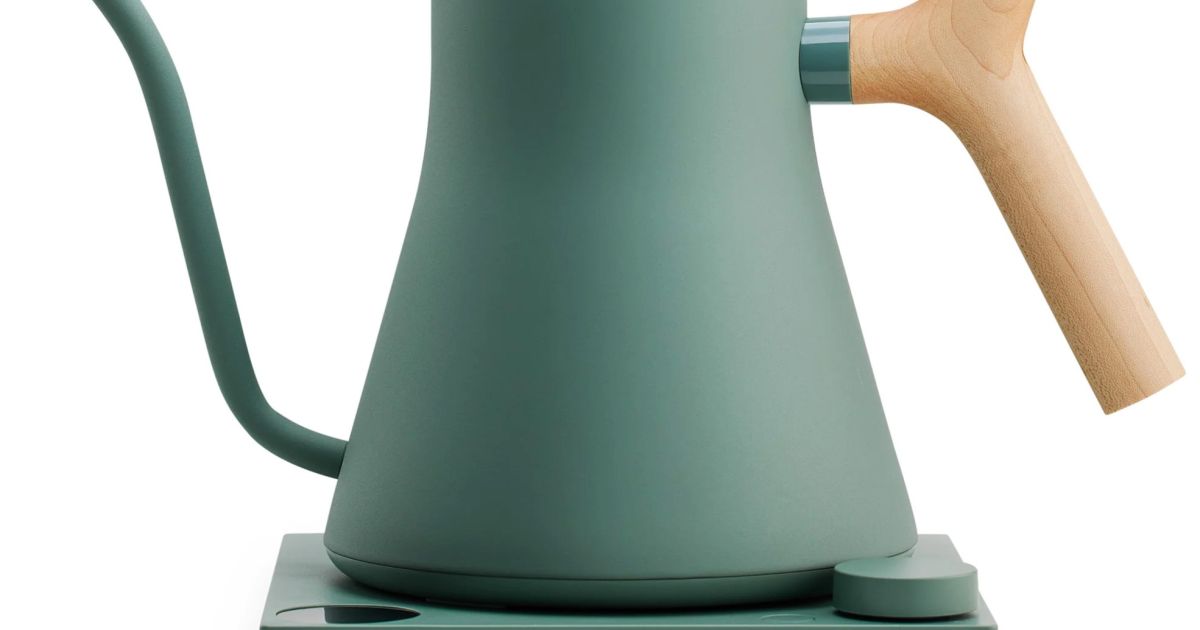 Fellow Stagg EKG Variable Temp Kettle (Stone Blue with Maple Accents)