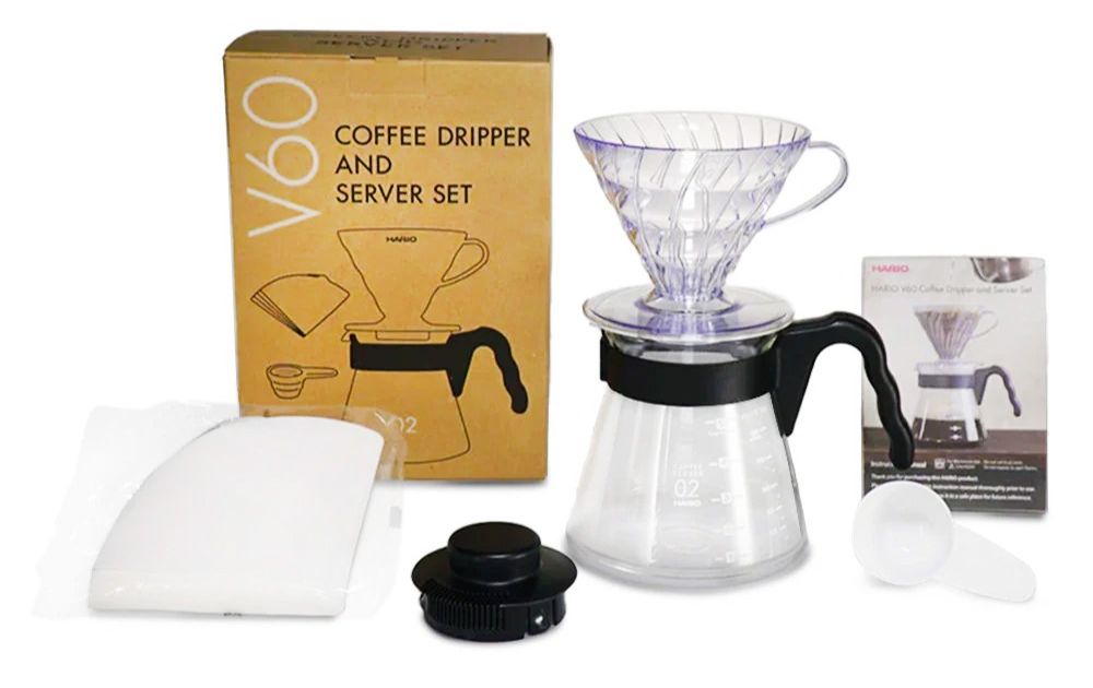 Hario V60-02 Coffee Dripper And Server Set 600 ml Crema