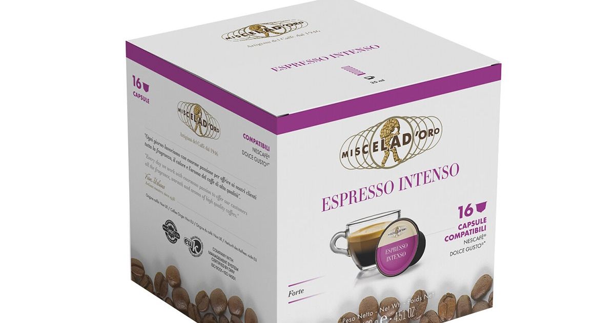 Miscela d'Oro Espresso Intenso, Dolce Gusto® Compatible Coffee Capsules, 16  pcs - Crema