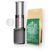 AeroPress Go Cafetière + Filtre Métallique Permanent + Crema Brazil 250 g