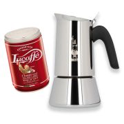 Bialetti Venus 4 Tasse Moka Pot + Lucaffé Classic 250 g Café Moulu