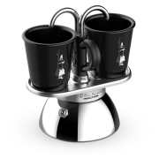 Bialetti Mini Express Induction 2 Cup Moka Pot + 2 Cups, Black