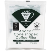 CAFEC Abaca+ Cone Shaped Coffee Filter 4 tasses, blanc 40 pcs