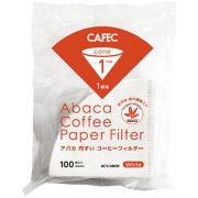 CAFEC ABACA Cone-Shaped papel de filtro 1 taza, blanco 100 uds.