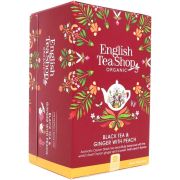 English Tea Shop Organic Black Tea & Ginger With Peach, 20 bolsitas de té
