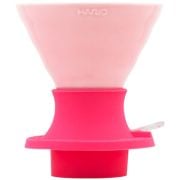 Hario V60 Immersion Dripper Switch Ceramic Size 02 + Filter Papers, Berry Pink