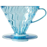 Hario V60 Project Waterfall dripper taille 02, bleu transparent